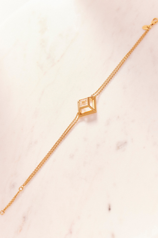 Ruifier Gold Vermeil Pyramid Bracelet