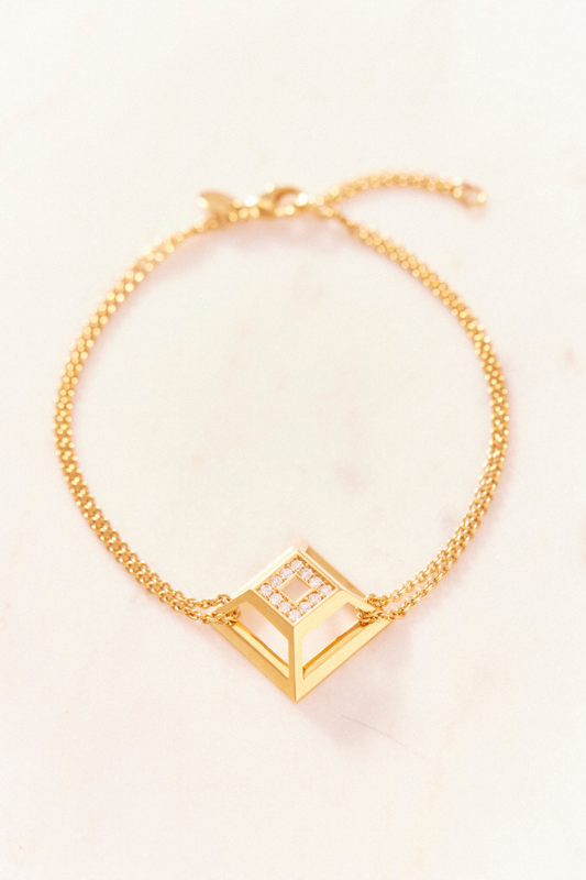 Ruifier Gold Vermeil Pyramid Bracelet