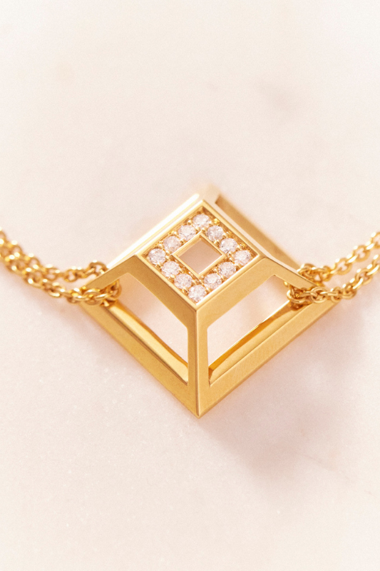 Ruifier Gold Vermeil Pyramid Bracelet