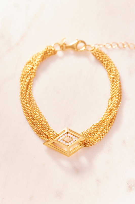 Ruifier Shard Diamond Bracelet – Yellow Gold Vermeil