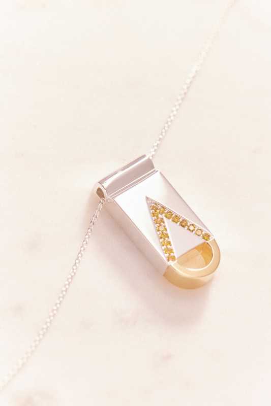 Ruifier 0.207ct Yellow Diamonds Dewdrop Necklace