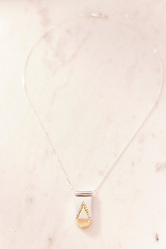 Ruifier 0.207ct Yellow Diamonds Dewdrop Necklace