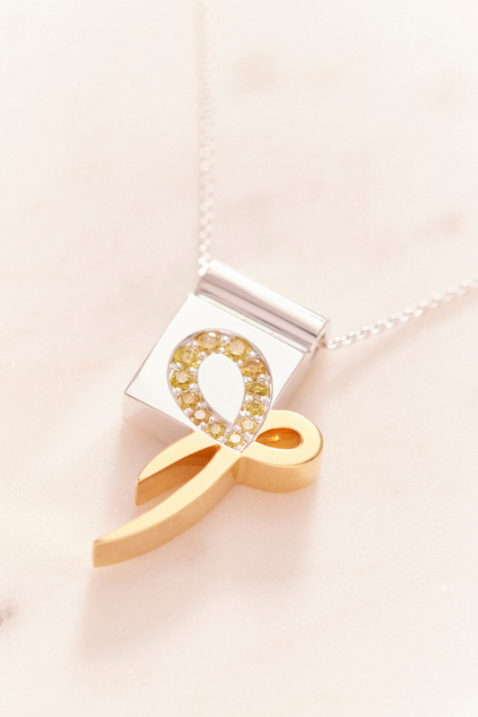 Ruifier Gold-Yellow Ribbon Necklace
