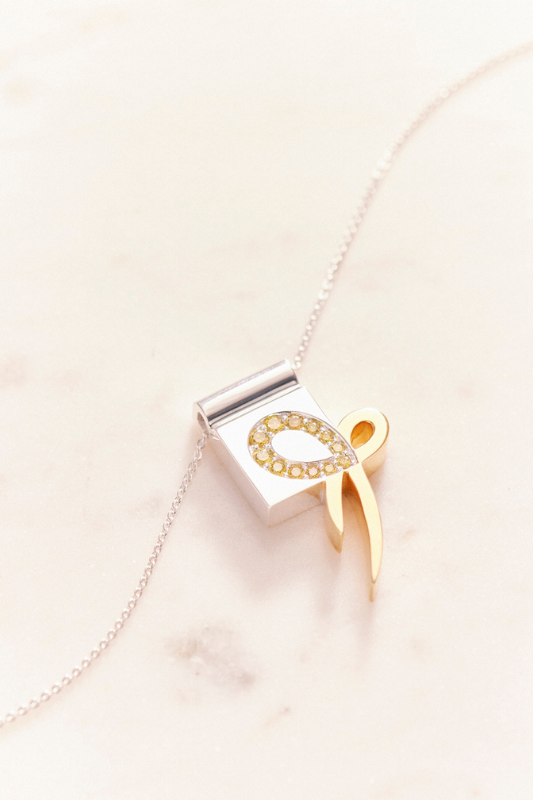 Ruifier Gold-Yellow Ribbon Necklace
